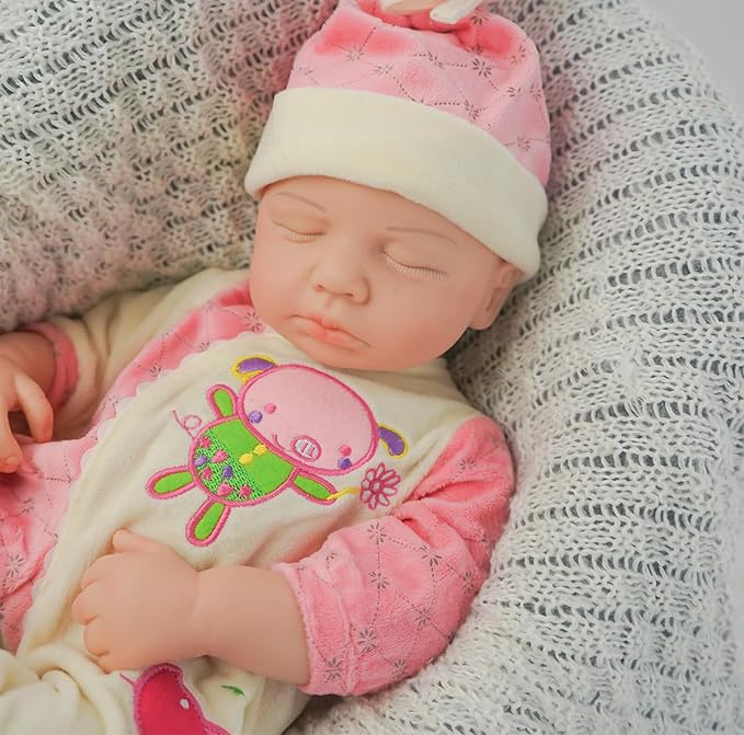 Girl 18.5 Inch, Reborn Baby Dolls Silicone Full Body, Full Silicone Baby Doll, Realistic Baby Dolls, Newborn, Not Vinyl, with Gift Box