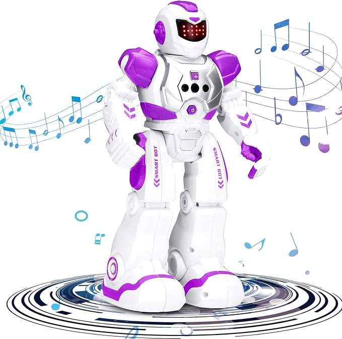 KingsDragon Robots Toy for Kids, RC Gesture Sensing Toy, Interactive Walking Singing Dancing Robot Birthday Presents for Boys Girls Age 6 7 8 9 Years Old,Purple