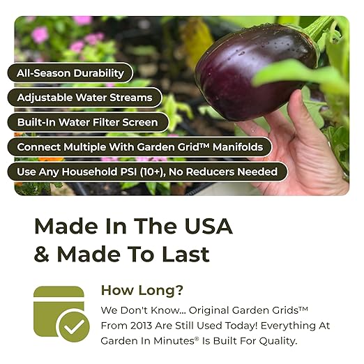 Garden Grid Watering System, 4x8 Cornerless | Garden Irrigation System for Garden Beds | Pre-Assembled, Waters Every Plant, USA-Made | Ideal for Beds w/Corner Posts or Curved Ends | 44"x88"
