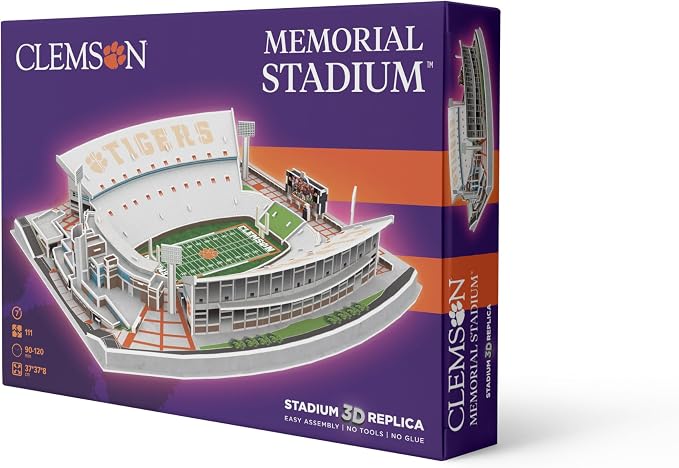 Pro-Lion 3D Jigsaw Puzzle of Memorial Stadium -94 Pieces | Home of Clemson Tigers | NCAA Football Gifts for Age 7+