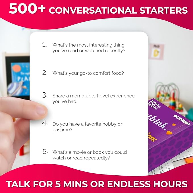 QUOKKA Conversation Cards Game – Universal Edition – 500 Questions – Original Version – Share Thoughts – Conversation Starter Cards for Kids, Teens & Family – Fun Talking Board Game for Family Night
