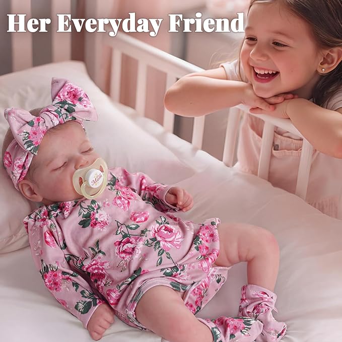 BABESIDE Lifelike Reborn Baby Dolls - 20 inch Cuddly Realistic Baby Doll Soft Body Sleeping Real Life Baby Dolls Girl with Accessories Gifts for Granddaughters Daughter Kids Age 3 + & Collection