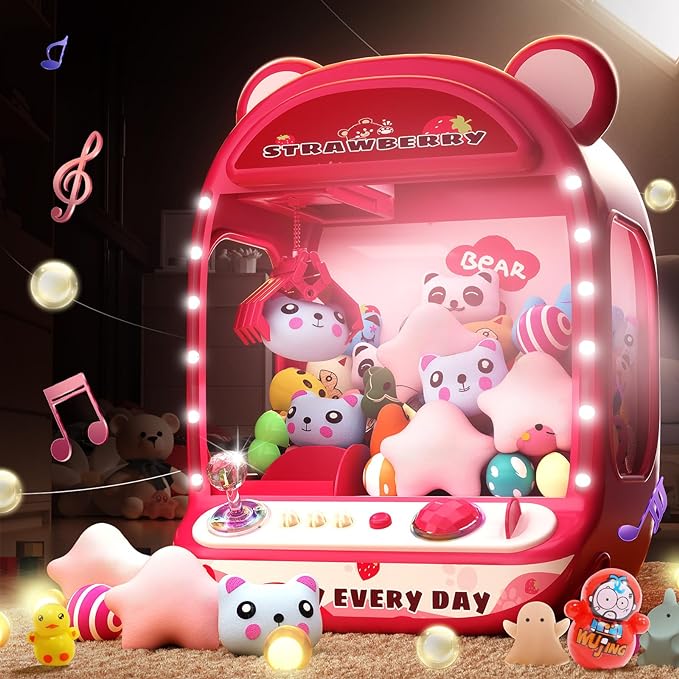 Skirfy Claws Machines for Kids,Unicorns Toys for Girls Age 6+,Mini Vending Machine with Plush Toys,Candy Dispenser Machine,Claws Game Machine,New Year Birthday Gifts for Kids