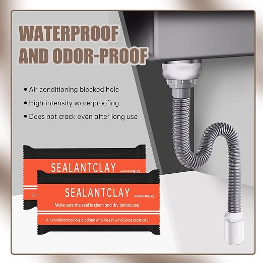 10-Pack Premium Waterproof Wall Repair Sealing Clay Duct Seal Ideal for Wall Hole Repair, Air Conditioning and Drainage Pipes Quick and Easy Solution