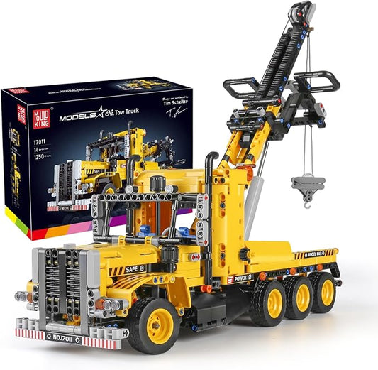Mould King 17011 Heavy-Duty Tow Truck Building Toy Set, Technology MOC Road Trailers Building Gift Toys for Age 14+/Adult (1,250 Pieces)