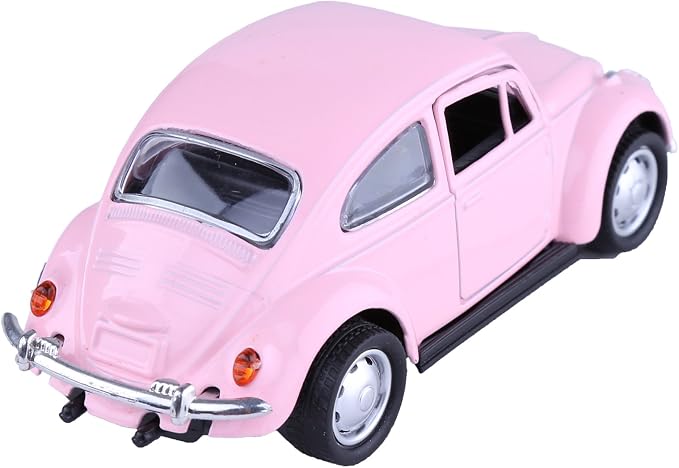 Berry President 1967 Classic Beetle Bug Vintage 1/32 Scale Diecast Metal Pull Back Car Model Toy for Gift/Kids (Pink)