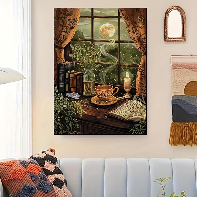 Fairyland JinWenn Paint by Numbers for Adults and Kids Beginner, Book Painting by Number Kits On Canvas, Number Artist Paint by Number Kit Oil Painting Acrylic Paints, Home Wall Decor Gift 12X16 inch