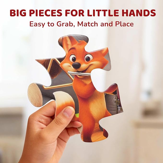 BenBen Floor Puzzles for Kids Ages 3-5, 48 Piece 2 x 3 feet Forest Animals Puzzles for Kids Ages 4-6, Large Pieces Jumbo Jigsaw Puzzles for Toddlers, Gift for Boys Girls
