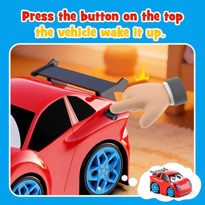 AEROQUEST Remote Control Car, RC Car Toy with Lights and Sounds for Boys, Girls and Toddlers Ages 1-3 2-4 4-7 & 3 Years Old
