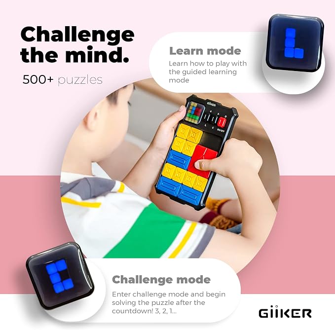 GiiKER Super Slide Puzzle Games, Original 500+ Challenges Brain Teaser Puzzle, Toys for Kids Teens, Travel Games Birthday Stocking Stuffers for Boys Girls, Activities for Road Trips