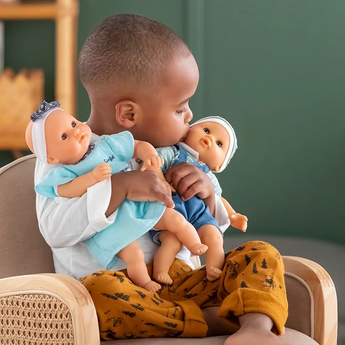 Corolle Bébé Calin Maud - 12" Soft Girl Baby Doll with Vanilla Scent, Blue Outfit & Sleeping Eyes for Girls Ages 18 Months+, Cute Reborn Realistic Baby Dolls for 2 Year Old Girls