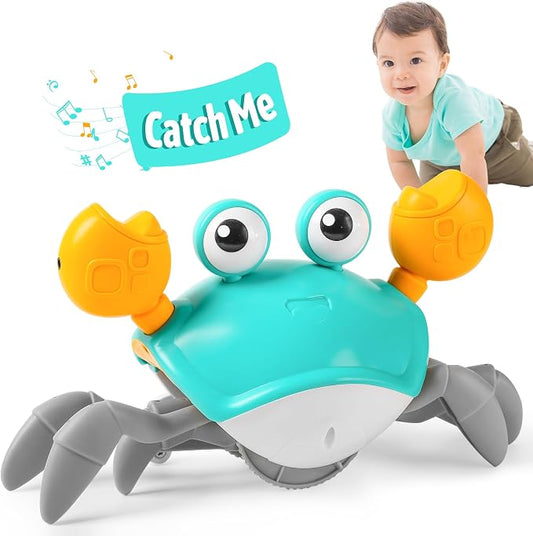 Hirger Crawling Crab Baby Toys 6-12 Months: Infant Tummy Time Toys, Dancing Walking Crab for Toddler 1 2 3 Year Old, 1st Birthday Gift with Music and Light
