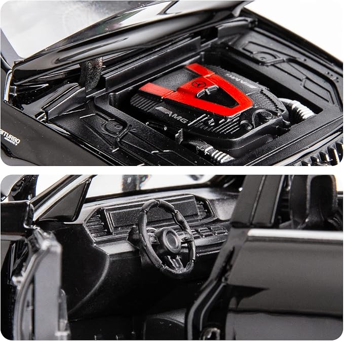 WAKAKAC 1/32 Scale AMG GLE 63S SUV Toy Car, Alloy Diecast Collectible Pull Back Car Model with Light and Sound Toy Vehicles for Adults Boys Girls Gift Toy(Black)
