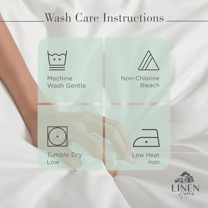 Linen Home 100% Cotton Percale Sheets Full Size, Pastel Turk, Deep Pocket, 4 Pieces Set - 1 Flat, 1 Deep Pocket Fitted Sheet and 2 Pillowcases, Crisp Cool and Strong Bed Linen