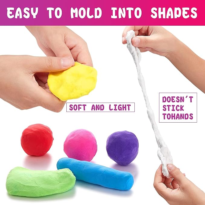 Air Dry Clay Kit for Kids – 36 Colors Non-Toxic Soft Modeling Clay Set with 3 Sculpting Tools, DIY Arts & Crafts Supplies, Ideal Gift for Birthday, Christmas, Halloween (Ages 3+)