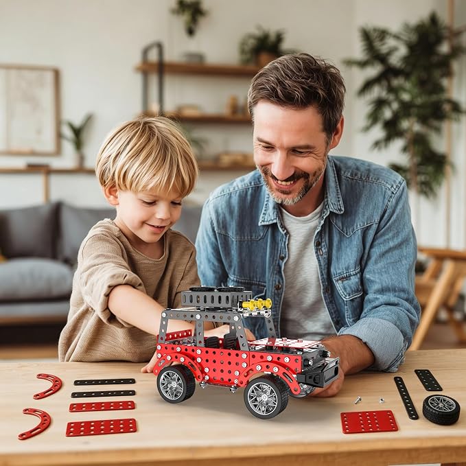 Jixin Xyzhi 3D Metal Model Kit Off-Road Car Building Set for Kids & Adults Ages 8+ – STEM Engineering DIY Assembly Toy with Tools for Family Fun & Gift Giving (Big Off-Road car)