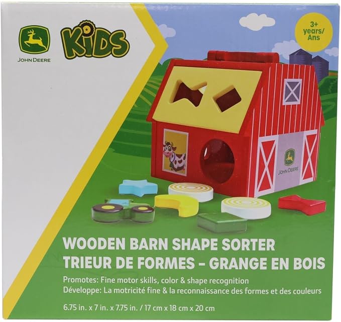 John Deere Wooden Barn Shape Sorter Toy - LP87304
