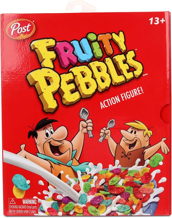 Jada Toys Fruity Pebbles Fred Flintstone Action Figure 1:12 Scale Fully Articulated Retro Cartoon Nostalgia Collectible Toy for Ages 8+