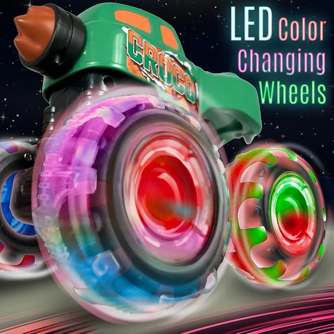 stargo - Croc Monster Truck Toy - Light Up Chomping Pull Back Truck - Press and Go Cars for Easter Basket Stuffers, Boy Birthday Gifts, Toys for Toddlers, Kids Ages 3-5 4-6 5-7 4-8