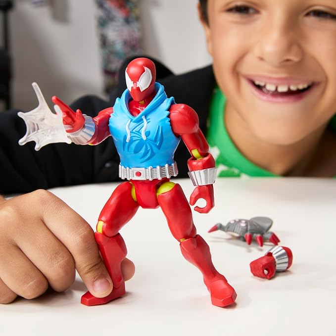 SPIDER-MAN MixMashers Marvel Scarlet Spider Custom Mix-and-Match Action Figure & Accessories, 5-Inch-Scale (12 cm) Super Hero Toys for Kids Ages 4+