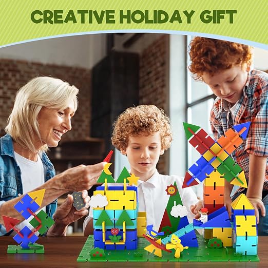 Magnetic Tiles, Interlocking Building Blocks, 3D Wonderland Construction STEM Learning Early Education Best Gift for Kids Boy Girl, Age 3-8