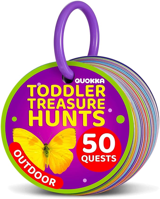 QUOKKA Scavenger Hunt Game for Toddlers 3-5 – 50 Toddler Activities Outdoor Cards Game Set - Fun Educational Play for Preschool Boys and Girls and Early Development