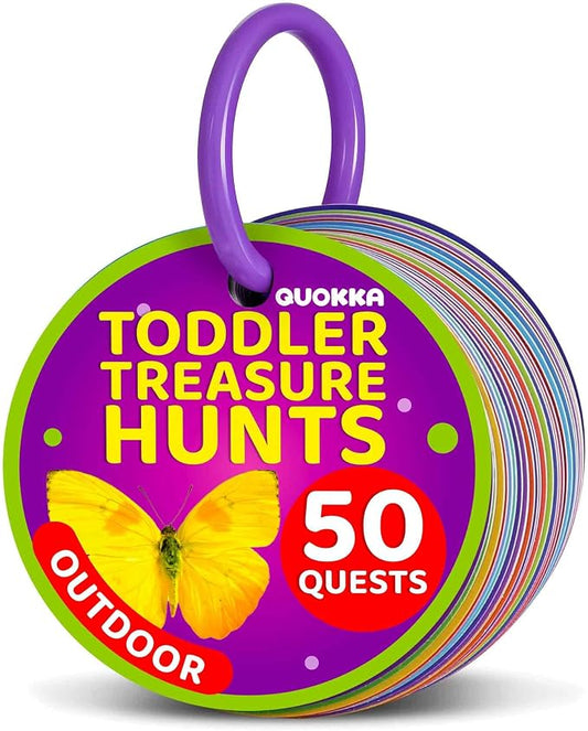 QUOKKA Scavenger Hunt Game for Toddlers 3-5 – 50 Toddler Activities Outdoor Cards Game Set - Fun Educational Play for Preschool Boys and Girls and Early Development