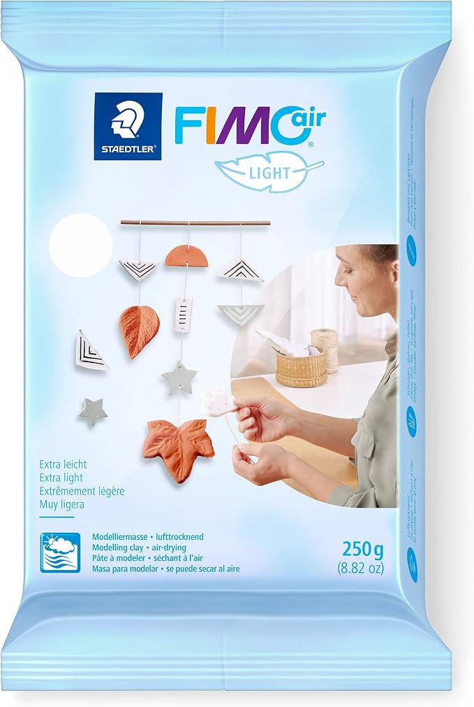 STAEDTLER 8131-0 FIMOair Light - Extra-Light Air Drying Modelling Clay, 250g - White (Pack of 1)