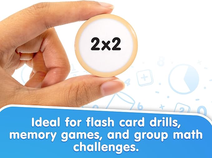 Junior Learning: Multiplication Snacks - Hands-On Math Equations Game, Practice Key Times Tables, Donuts Theme Double-Sided Cards, Grades 2+, Kids 7+
