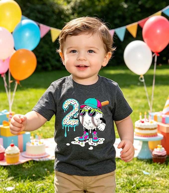 Lovekider 2-5 Years Birthday Boy Shirt Construction Party T-Shirts Excavator Cotton Short Sleeve Tee Dark Grey