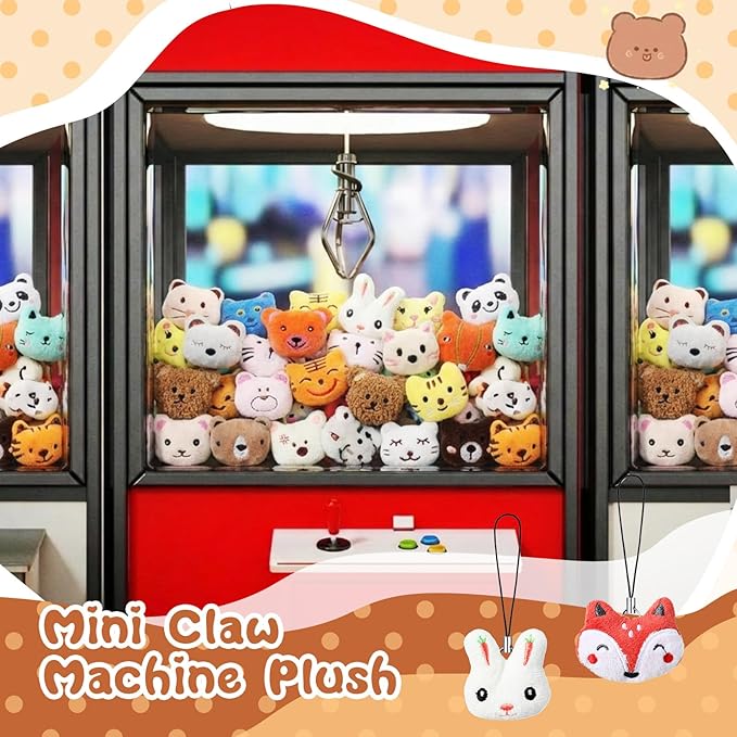 Libima 150 Pcs Mini Stuffed Animals Sea Animal Fruit Plush Keychain Set for Carnival Birthday Classroom Prizes Decoration for Clothes (Lovely)