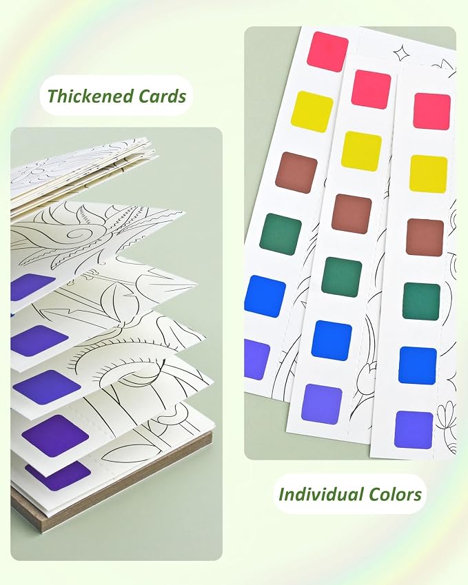 Vileafy 20 Under The Sea Party Favors for Kids Ages 4-8, DIY Pocket Watercolor Painting Bookmarks -Paint with Water Mini Coloring Book for Kids Airplane Travel Essentials (Sea Animals)