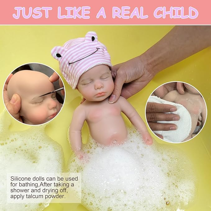 OtardDolls 33cm Reborn Baby Dolls Silicone Full Body Girl Lifelike Handmade Painted Dolls Silicone Reborn Babies for Kids