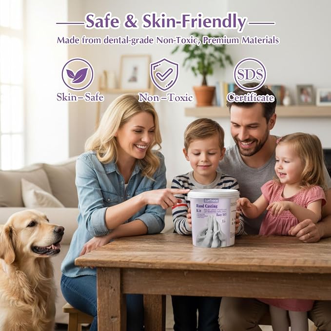 LUVTRACE Hand Casting Kit fot Family&Couples Easy DIY Plaster Mold Kit Practice Kit, Romantic Keepsake Gift for Anniversary, Wedding, Birthday, Valentine’s Day,Non-Toxic,Safe for Adults