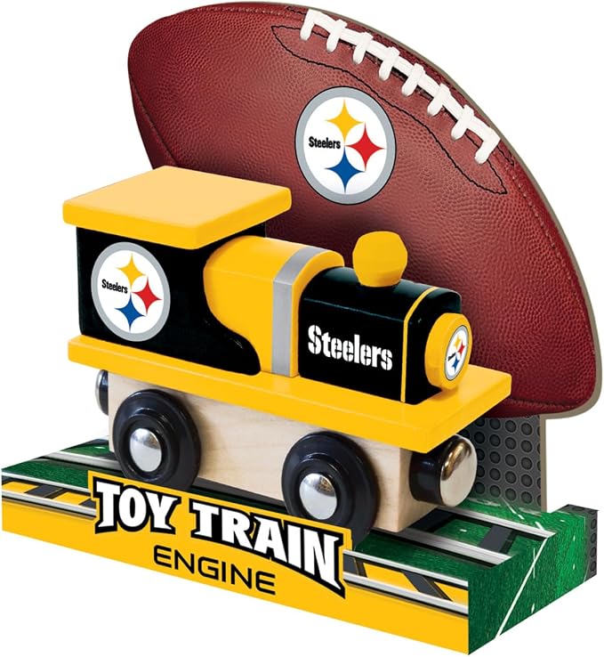 MasterPieces NFL Pittsburgh Steelers Real Wood Toy Train, For Ages 3+, Black