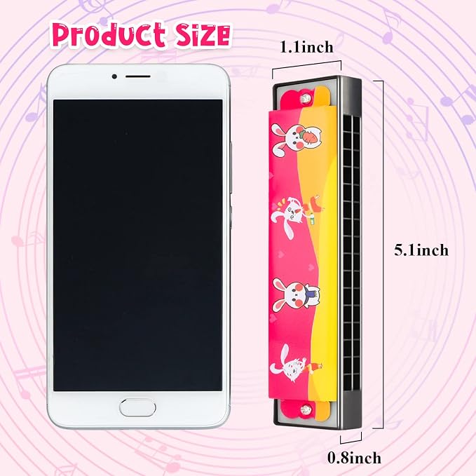 12 Styles Harmonica for Kids, Lightweight Harmonicas with Double Row of 16 Holes, Harmonica for Toddler, Kids, Adult Beginners' Musical Instrument Toy Gift (Over 3 Years Old)