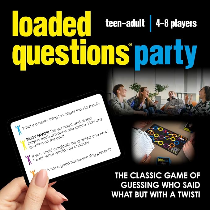 Loaded Questions Party Game, Hilarious "Who Said What?" Game for Family & Friends, Fun Icebreaker for Adults & Family Time
