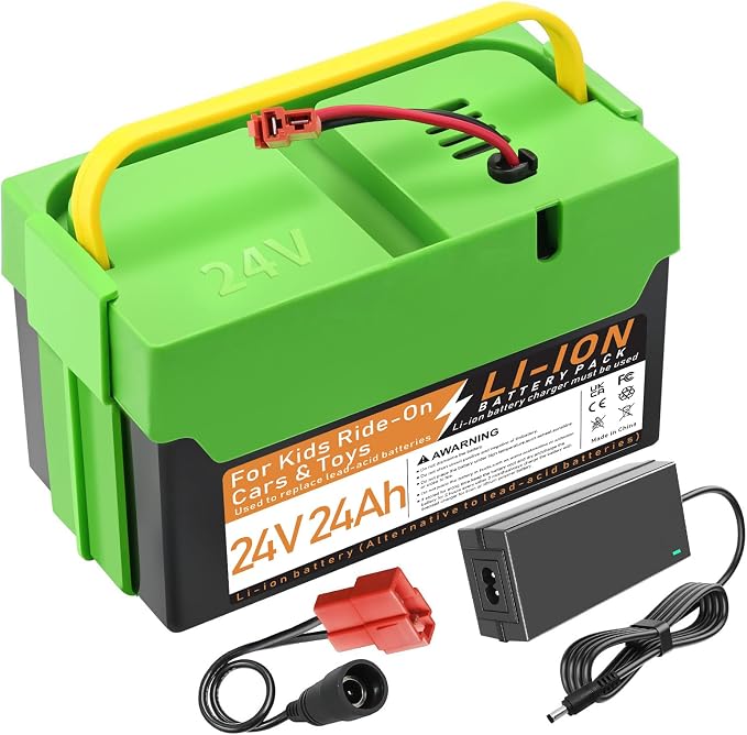 24V 24Ah Li-ion Rechargeable Battery, Replacement Battery Compatible with Best Ride on Cars Thunder UTV Kids Ride-On Car