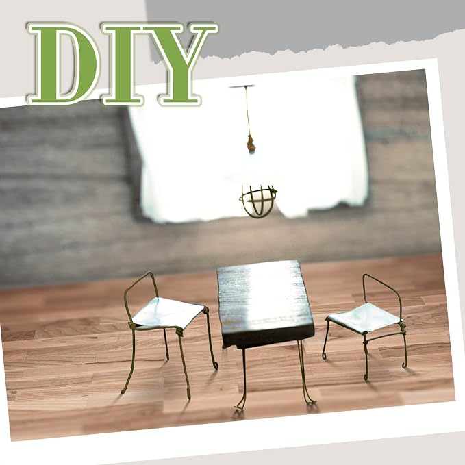 Flutesan 6 Pcs Miniature Dollhouse Wallpaper and Flooring Peel and Stick Mini DIY Self Adhesive Dollhouse Accessories 8.27 x 11.69 Inch (Natural Style)