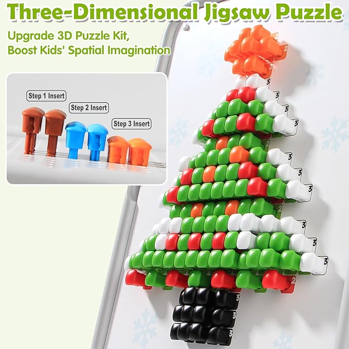 Toddler Puzzles Games for Kids 3-5, STEM Toys 3D Mushroom Nail Puzzle 460 Pieces Building Peg Kit DIY Creative Brain Teaser Puzzle Birthday Gifts for Boys Girls 3 4 5 6 7 8 Year Old