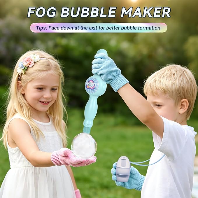 Fog Bubble Wand, Elastic Fog Bubble Machine for Kids, Pink | Creates fog-filled elastic bubbles for parent-child play, outdoor fun and simple science-style interaction.