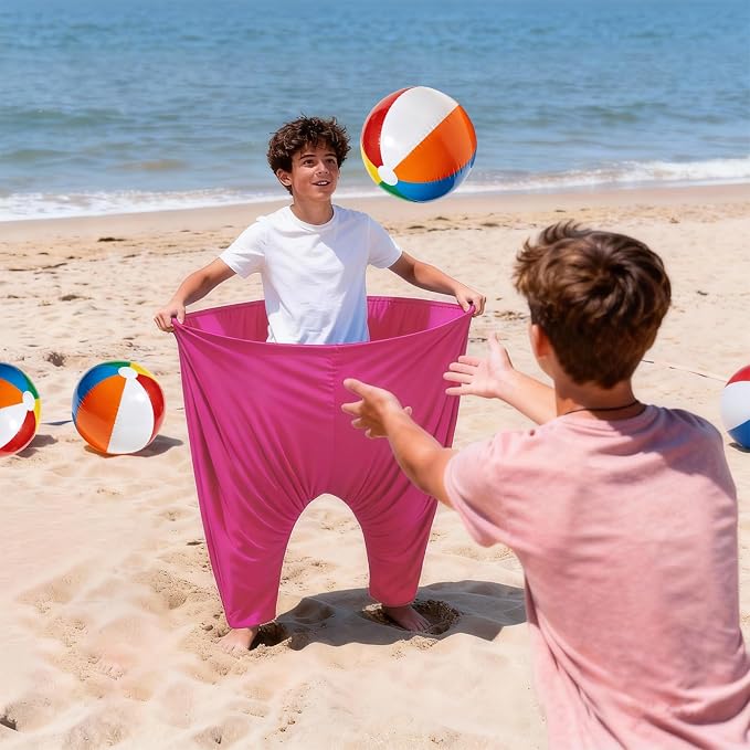 Granny Pants Yard Game Set, Oversized Pants with Bouncy Balls, Pumps & Flags, Giant Outdoor Tossing Games for Adults Family Birthday Backyard Party Team-Building Gatherings