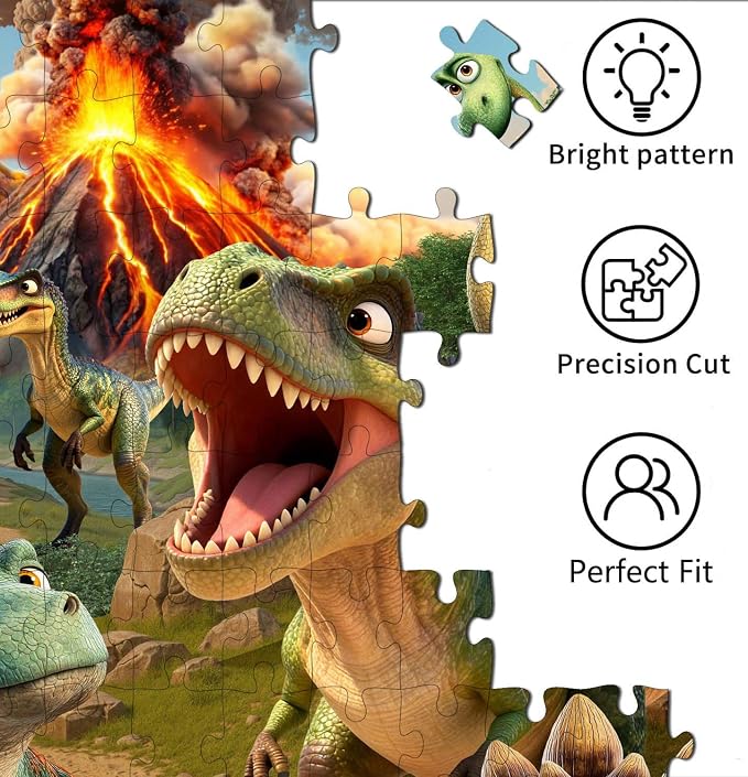 Puzzles for Kids Ages 6-8 8-10 Year Old, 200 Pieces Jigsaw Puzzles for Kids-Dinosaur World， Learning Educational Toys for Boys and Girls Ages 10-12 Year Old