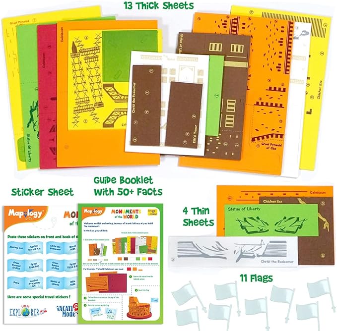 Imagimake Mapology Monuments of World | 3D Puzzles for Kids Ages 8-10 | Learning & Educational Toys for 5-7 | Puzzles for Ages 4-8 | Geography Gifts for Boys & Girls 5,6,7,8,9,10,11,12,13,14 Years Old