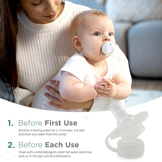 Nippii Freezable Teething Pacifier, Baby Teether Toys 0-9 Months, BPA Free | Hands-Free, Medical-Grade Silicone, Water-Fillable, Cold. Infant 0-3mo, Baby 3-6mo, 6-9mo. Made in USA, CPSC Compliant