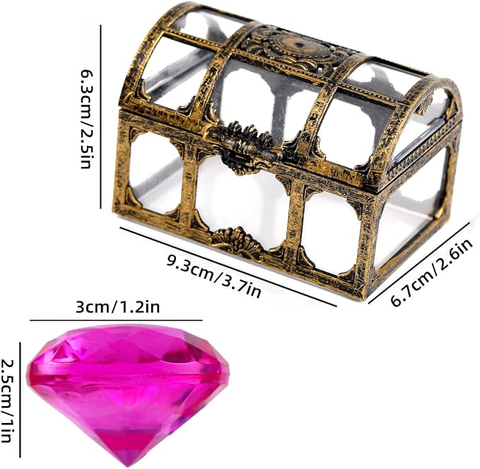 XIJUAN Diving gem Pool Toys Sand Toys,14 Color Diamond Treasure Chest Summer Swimming gems Pirate Diving Toy Set Underwater Swimming toyChildren's Game Gifts for Boys and Girls