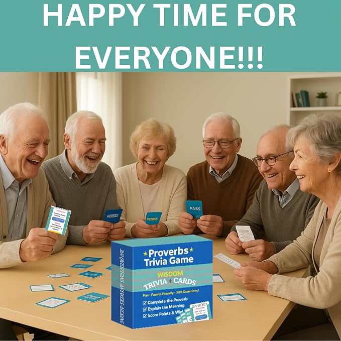Proverbs Trivia Games, Questions with Answers & Meanings | Fun Family Party Board Games, Team Game Night, Educational Trivia Card Game, Improves Wisdom