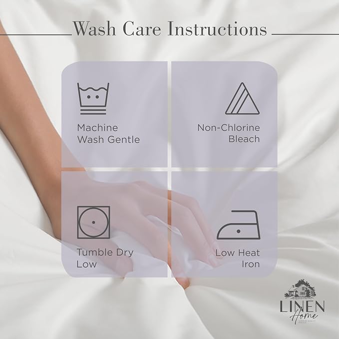 Linen Home 2-Pack Queen Sheet Set, 100% Cotton Percale Bedding, 8-Piece Value Bundle, Deep Pocket Cooling Bedsheets for Hot Sleepers Breathable & Crisp Hotel Quality, Long-Staple Cotton Prelude Purple