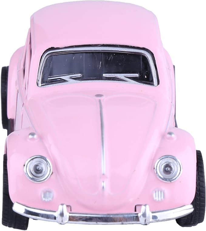 Berry President 1967 Classic Beetle Bug Vintage 1/32 Scale Diecast Metal Pull Back Car Model Toy for Gift/Kids (Pink)