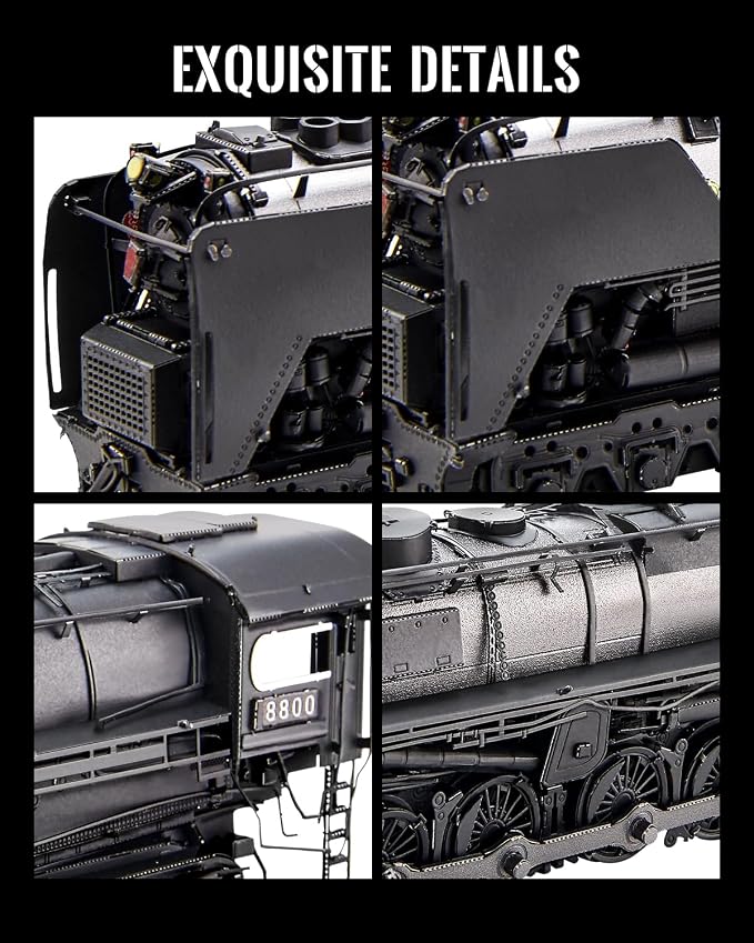 Piececool 3D Metal Model Kit Class S-2 Locomotive Steam Train 3D Metal Puzzles for Adults, DIY Brain Teaser Building Kits, Birthday Christmas Day Gift for Teens